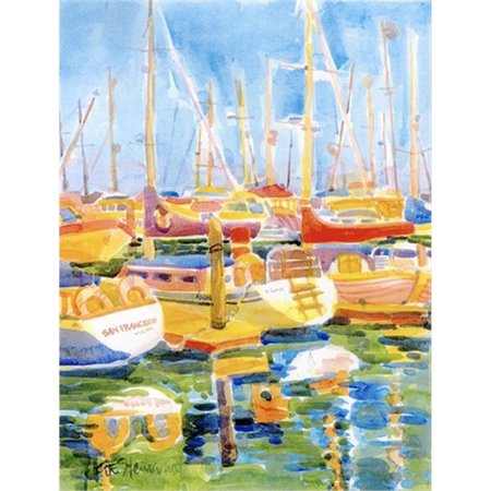 PATIOPLUS 11 x 15 In. Boats At Harbour Pier Flag; Garden Size PA246845